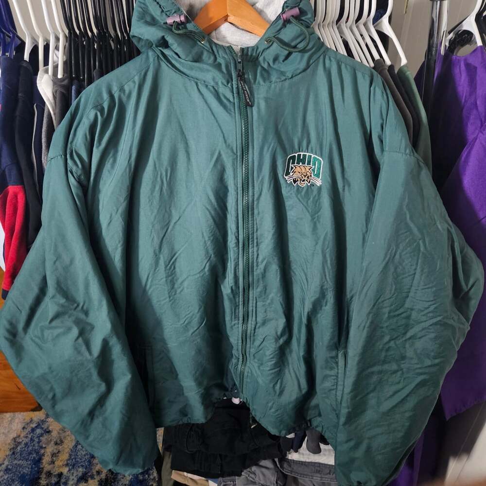 Ohio Bobcats Green Windbreaker Jacket XL